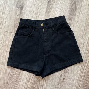 Los Angeles Apparel High Rise Black Jean Shorts